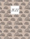 2022: Daily Diary A4 Day on a Page Per Day to View | Lined Writing Journal Full DO1P Planner | Kraft with Black Rainbows Pattern